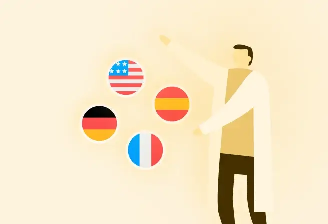 توضيح يبرز خيارات تعلم اللغات المجانية لطلاب التعليم العام باللغات الإنجليزية والألمانية والإسبانية والفرنسية، بغض النظر عن اللغة المختارة من قبل مدرستهم.